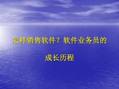 怎样销售软件?软件业务员的